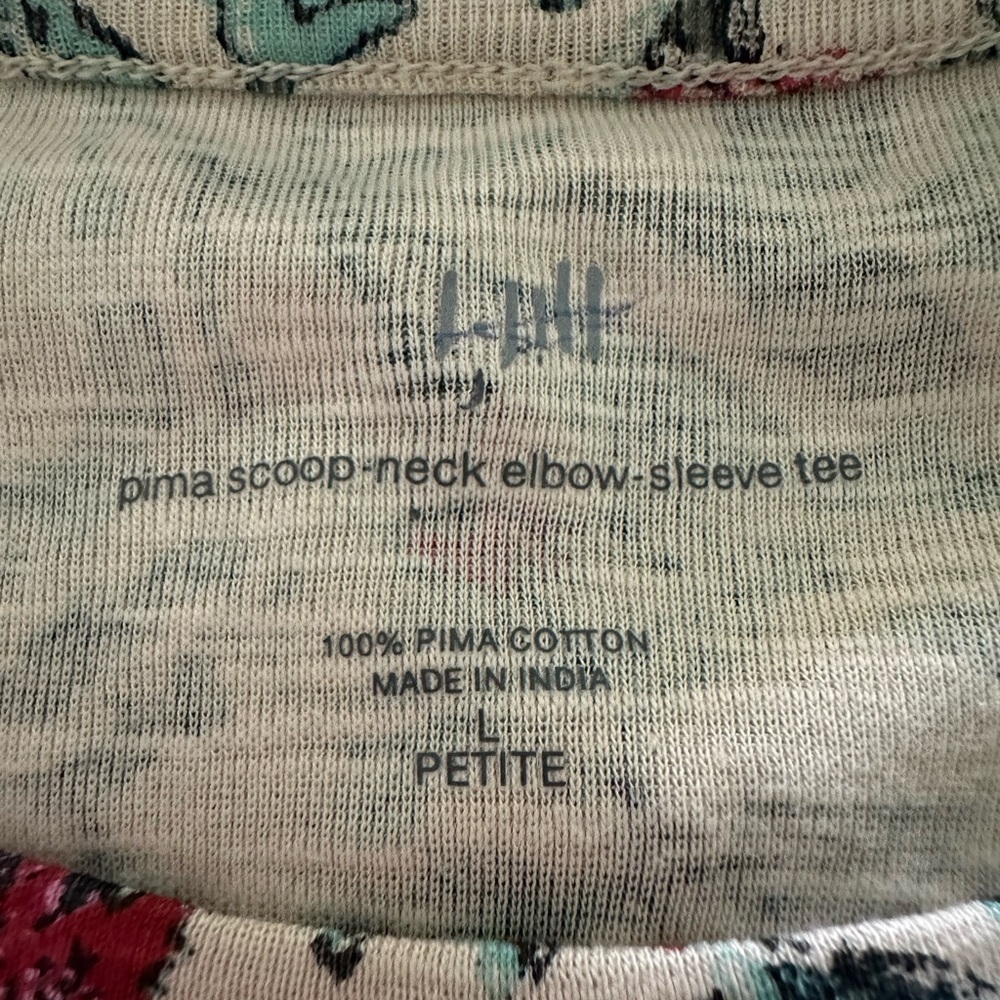 J Jill Pima Cotton Floral Top EUC - Picture 2 of 4